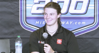 Promo image for Isabella Robusto’s pre-race media conference at Michigan